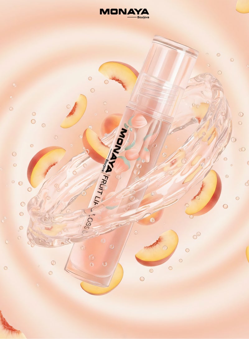 Monaya LO002 Fruit Lip Gloss, Natural Glossy Finish, Nourishing Lip Oil for Soft & Shiny Lips, Hydrating, Non-Sticky, Long-Lasting Moisture, Fruity Scent Lip Care - Image 3